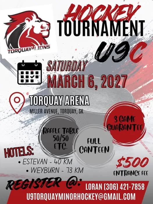 Poster for U9C Hockey Tournament