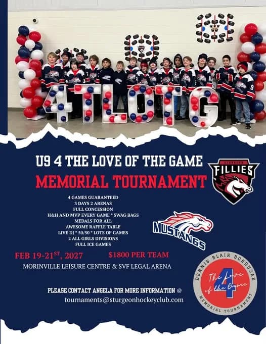 Poster for U9 4 THE LOVE OF THE GAME MEMORIAL TOURNAMENT