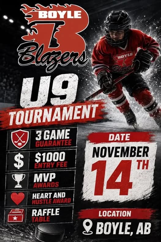 Poster for BOYLE Blazers U9 TOURNAMENT