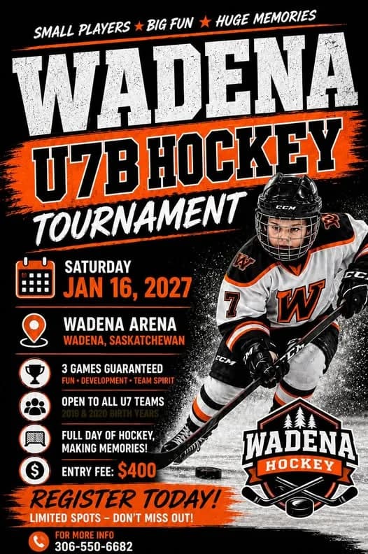 Poster for Wadena U7B Hockey Tournament
