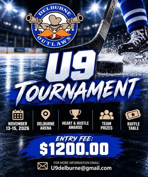 Poster for Delburne Outlaws Tournament