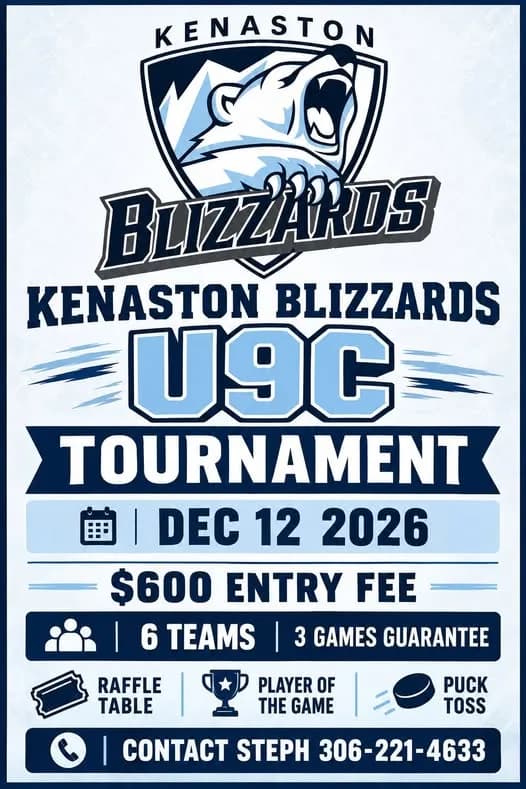 Poster for Kenaston Blizzards U9C Tournament