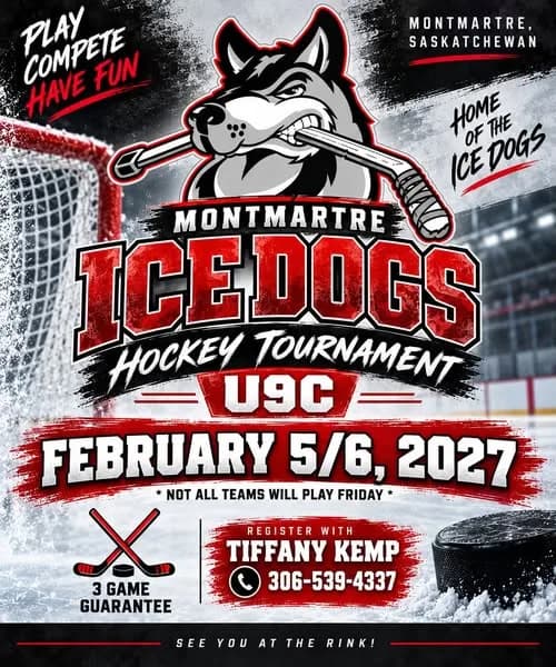 Poster for Montmartre Icedogs Hockey Tournament