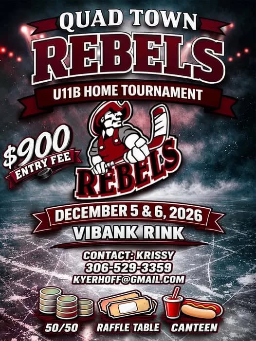 Poster for QUAD TOWN REBELS U11B HOME TOURNAMENT