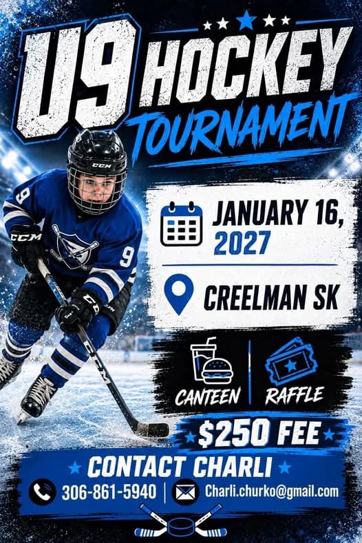 Poster for U9 HOCKEY TOURNAMENT