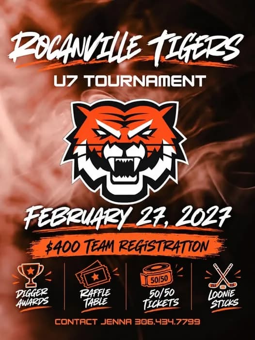 Poster for Rocanville Tigers U7 Tournament