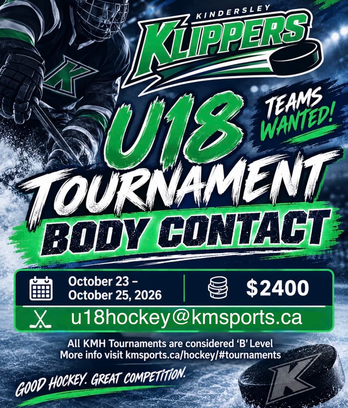 Poster for U18 Kindersley Klippers
